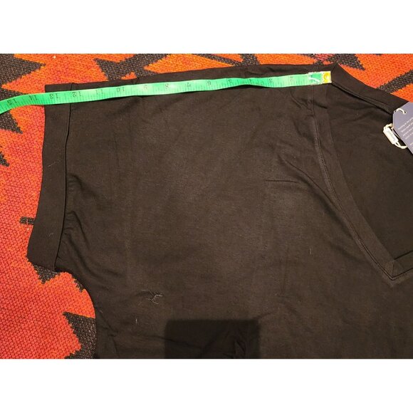 NEW Short-Sleeve Black V-Neck T-Shirt XXL Polyester Blend Stretchy Fabric - Picture 15 of 16